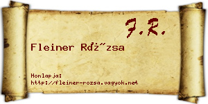 Fleiner Rózsa névjegykártya